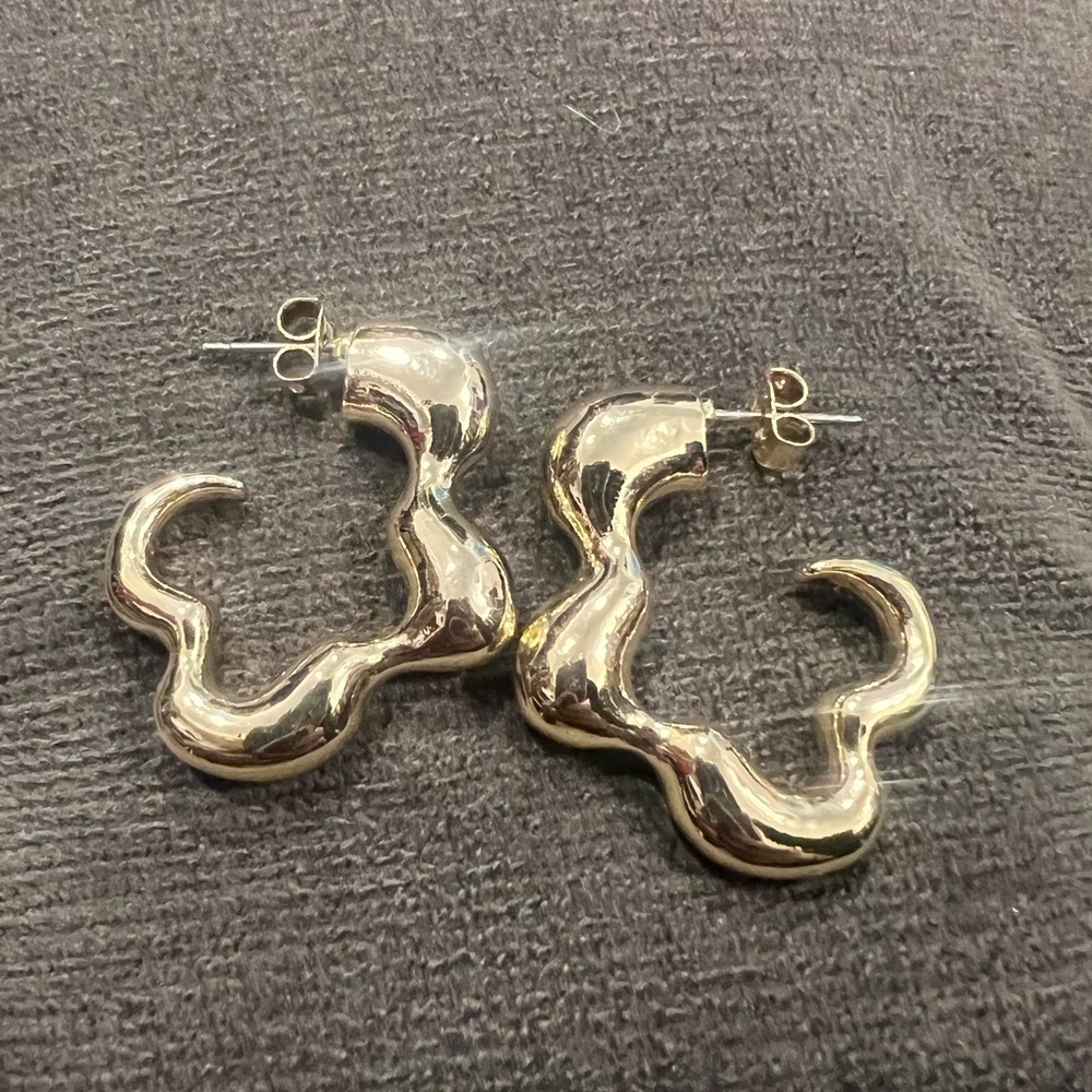 Anthropologie Gold Sculptural Earrings